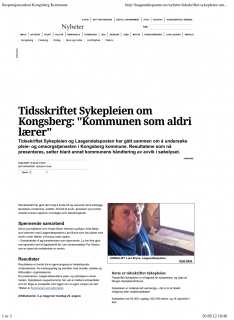 Laagendalsposten.no om samarbeidet 19. august 2011. En av 11 nettsaker om temaet.