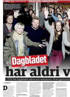 Dagbladets redaksjonelle årsrapport 2012 19. februar 2013