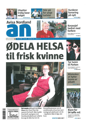 Starten: Oppslaget i Avisa Nordland  26. juni 2010.